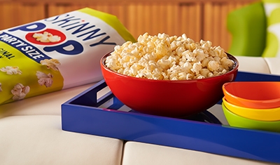 tray with bowls for popcorn
